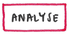 Hand-drawn label: red box containing the word Analyse.