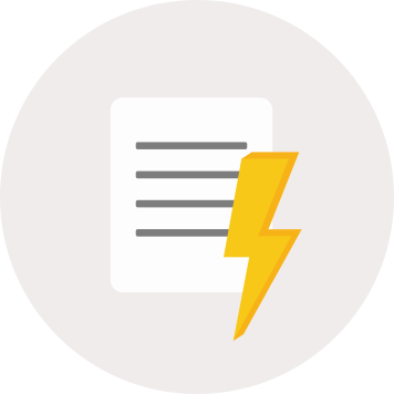 Document with lighning bolt icon