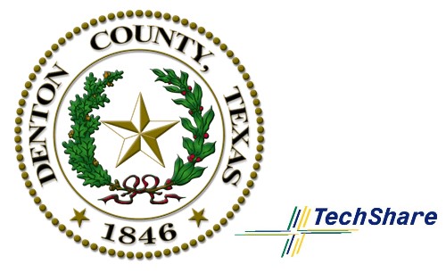 Logos of Denton County and Techshare