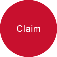 Red circle with the term CLAIM