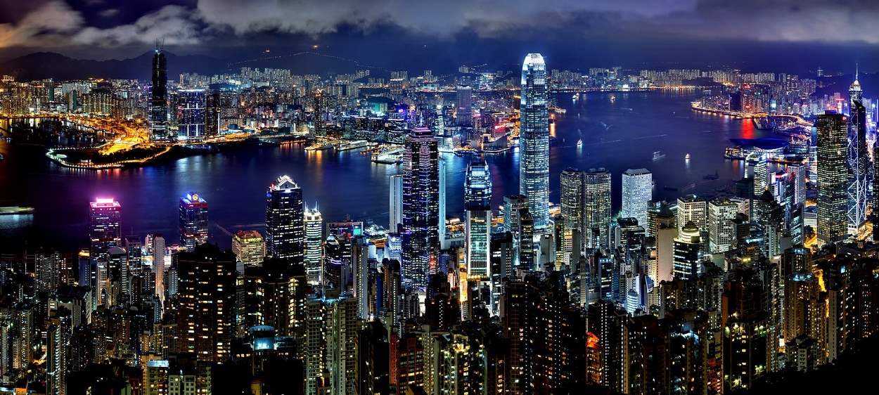 Hong Kong skyline at night