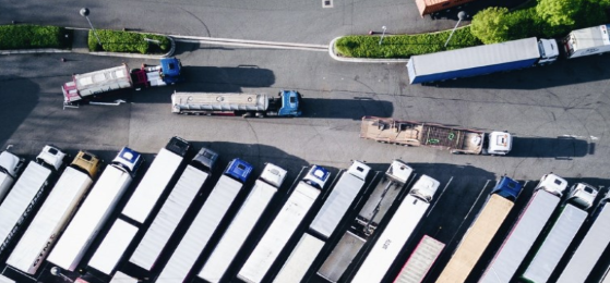 Trucks, bird's eye view