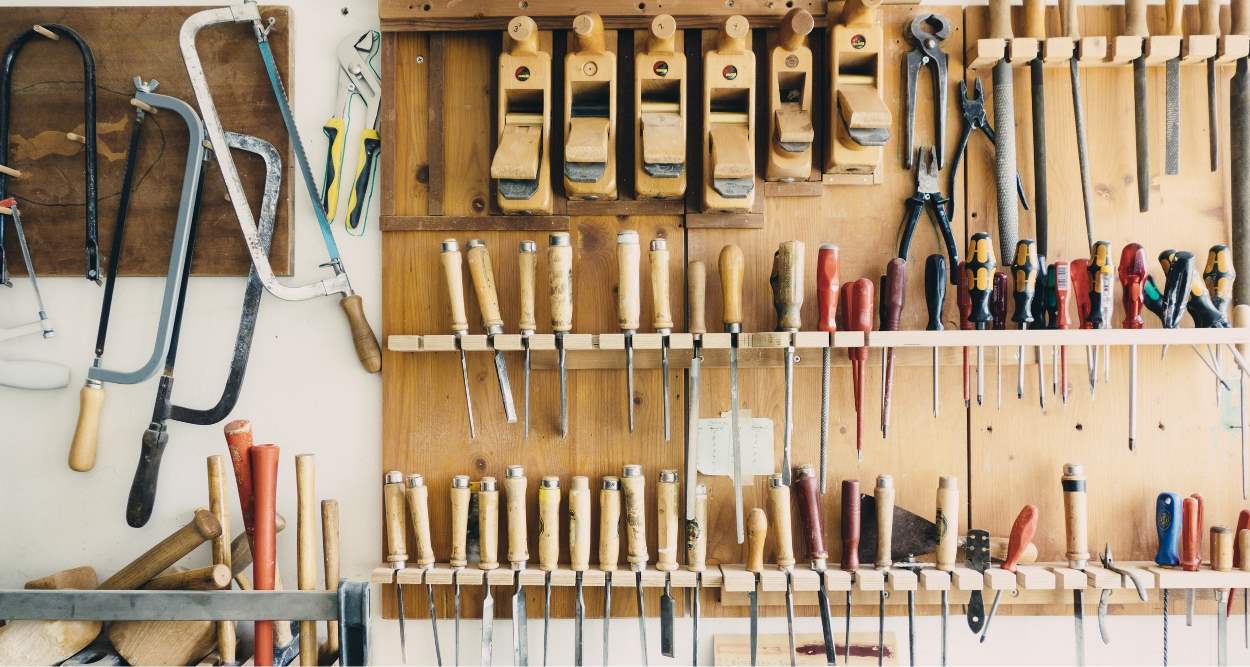 Neatly arranged tools