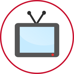 Icon of a blue-screened tv