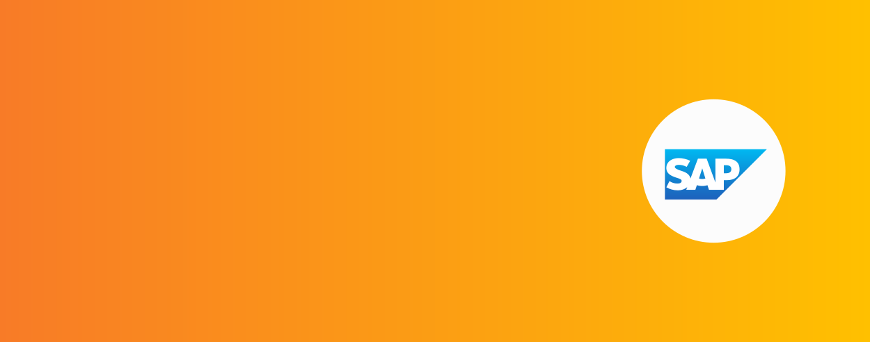 Organge to yellow gradient banner with SAP logo;