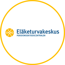 Finnish Centre for Pensions logo in a yellow circle.