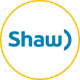Shaw logo in a yellow circle.