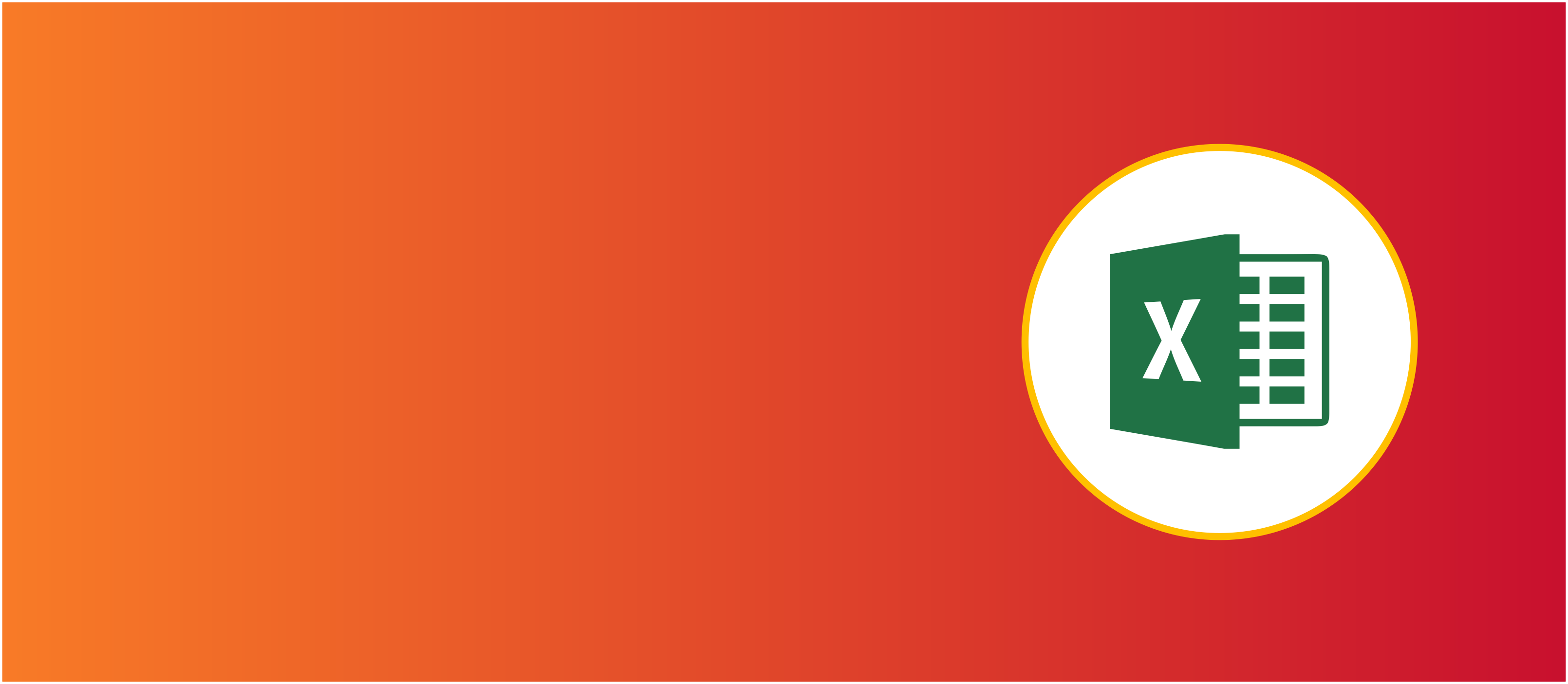Microsoft Excel icon on a background of orange-to-red gradient
