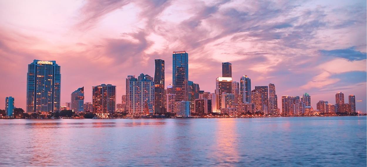 Florida skyline at sunset