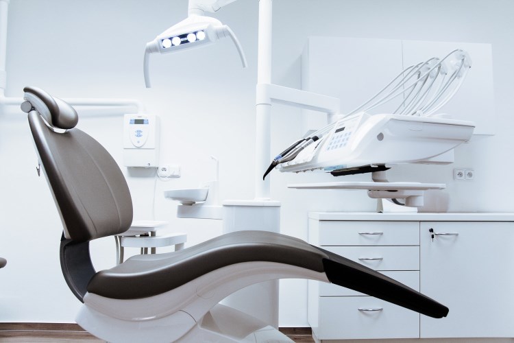 Sleek dentist's chair and station