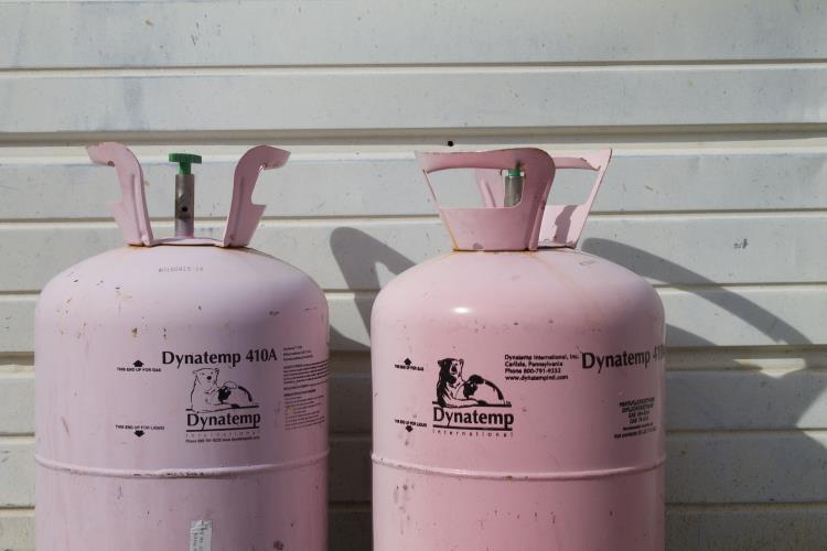 Pink gas bottles