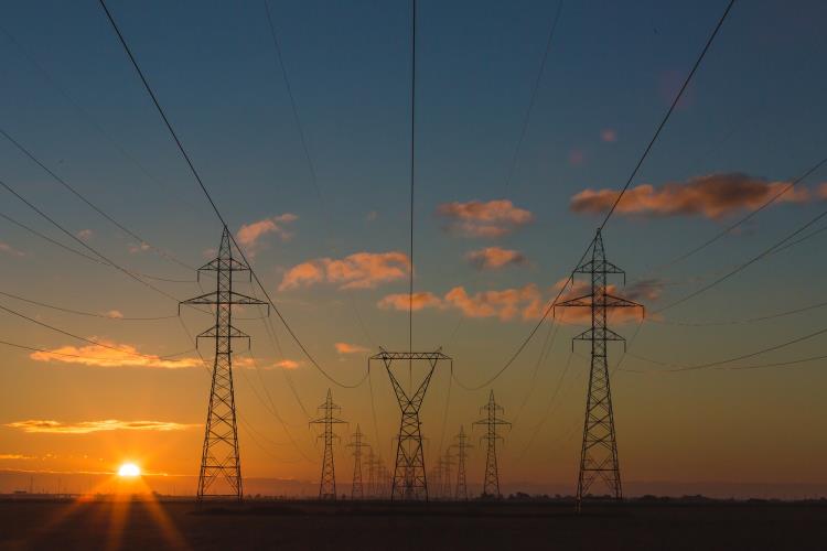 Powerpoles at sunset