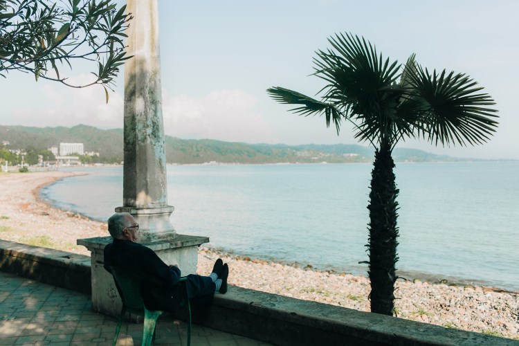 Man resting by the beach