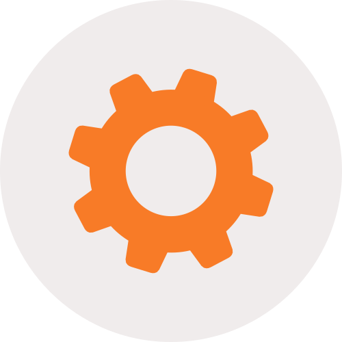 Orange Gear Icon