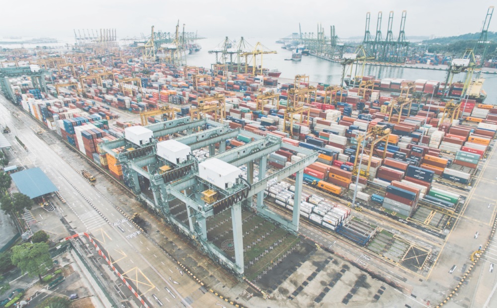 Vast shipping container yard