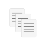 Icon of three neatly arranged documents.