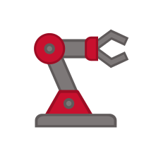 Icon of a robotic arm.