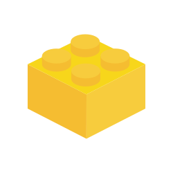 Icon of a yellow lego brick.