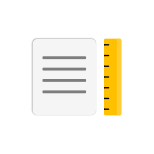 Icon of a document and a yellow ruler.