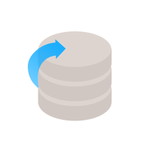 Icon of a database with a blue arrow pointing to it to indicate integration.