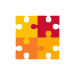 Icon of a four well-fitting puzzle pieces.