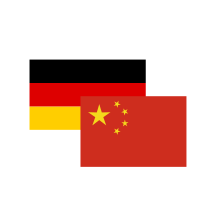 Icon of the German and the Chinese flags.