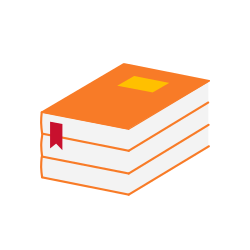 Icon of a stack of orange books.