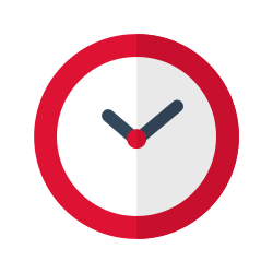 Icon of a red clock.